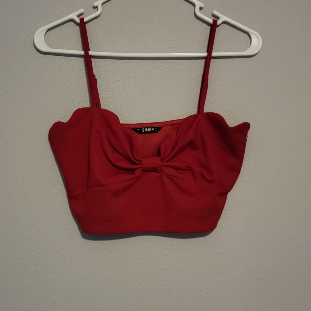 *BOGO Item* Shein- Large Red Bow Crop Top